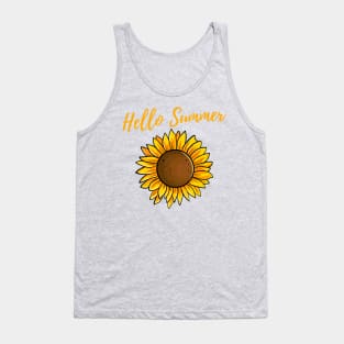 Hello Summer Sunflower Design Tank Top